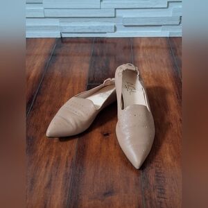 AGL Attilio Giusti Leombruni Soft Leather Studded Pointed Toe Slip on Flats EU38